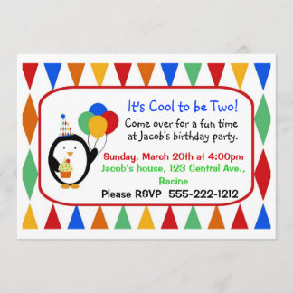 Penguin Birthday Party Einladung