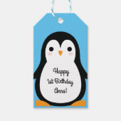 Penguin Birthday Party Geschenkanhänger (Vorderseite)