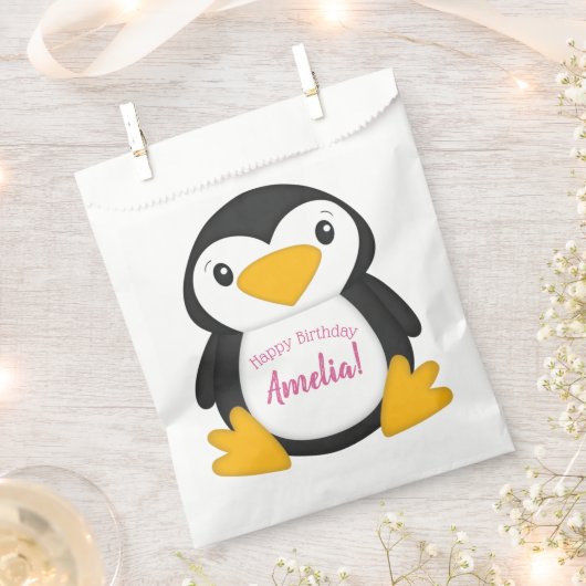 Penguin Birthday Party Geschenktütchen (Ausgeschnitten)