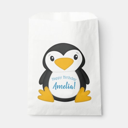 Penguin Birthday Party Geschenktütchen (Vorderseite)
