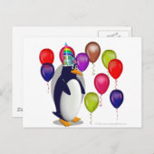 Penguin Birthday Party Postkarte (Vorne/Hinten)