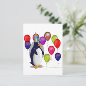 Penguin Birthday Party Postkarte (Stehend Vorderseite)