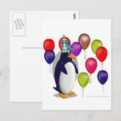 Penguin Birthday Party Postkarte (Vorne/Hinten)