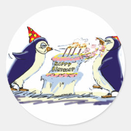 PeNgUiN BiRtHdAy Runder Aufkleber