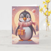 Penguin Birthday Serenade Karte (Gelbe Blume)