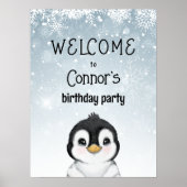 Penguin Birthday Willkommenszeichen Poster (Vorne)