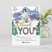 Penguin Birthday Winter Dankeskarte (Stehend Vorderseite)