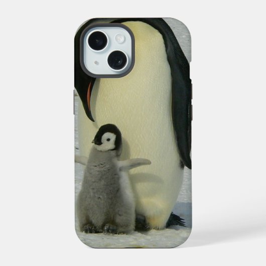 Penguin Blick auf Kick iPhone 15 Hülle (Rückseite)