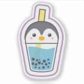 Penguin Boba trinken Aufkleber (Vorderseite)
