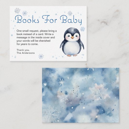 Penguin Books for Baby Card - Winter Begleitkarte (Vorne/Hinten)