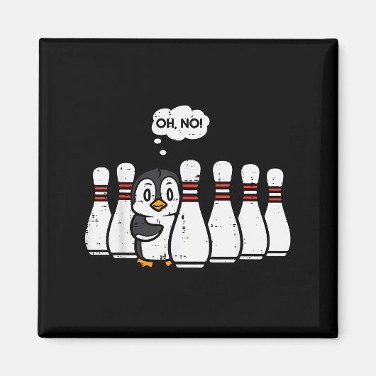 Penguin Bowling Ns Oh No Funny Bowler Player Men W Magnet (Vorne)