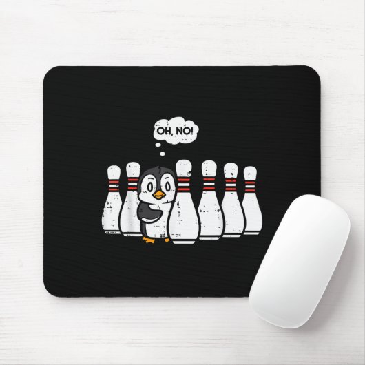 Penguin Bowling Ns Oh No Funny Bowler Player Men W Mousepad (Mit Mouse)