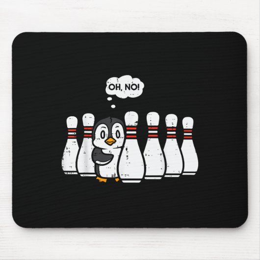 Penguin Bowling Ns Oh No Funny Bowler Player Men W Mousepad (Vorne)