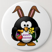 PENGUIN BUNNY "HAPPY EASTER" BUTTON (Vorderseite)
