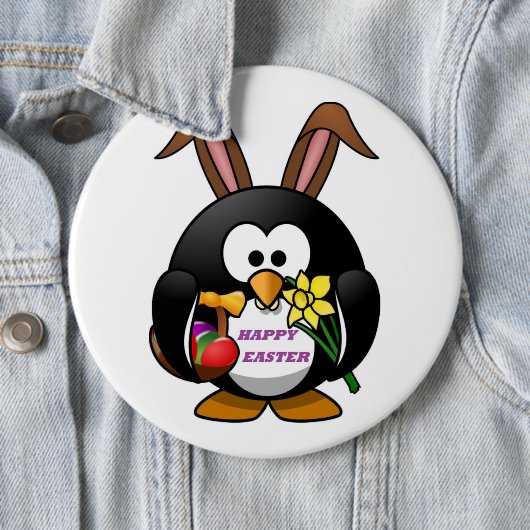 PENGUIN BUNNY "HAPPY EASTER" BUTTON (Beispiel)