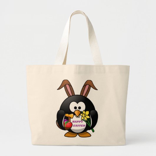 PENGUIN BUNNY "HAPPY EASTER" JUMBO STOFFBEUTEL (Vorne)