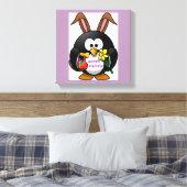 PENGUIN BUNNY "HAPPY EASTER" LEINWANDDRUCK (Insitu (Schlafzimmer))