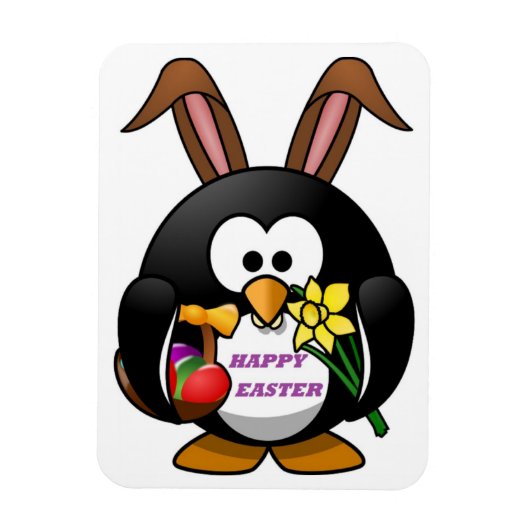 PENGUIN BUNNY "HAPPY EASTER" MAGNET (Vertikal)
