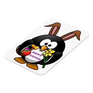 PENGUIN BUNNY "HAPPY EASTER" MAGNET