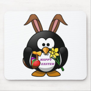 PENGUIN BUNNY "HAPPY EASTER" MOUSEPAD