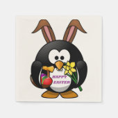 PENGUIN BUNNY "HAPPY EASTER" SERVIETTE (Vorderseite)