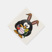PENGUIN BUNNY "HAPPY EASTER" SERVIETTE (Ecke)
