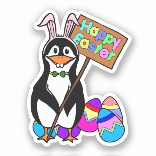 Penguin Bunny Oaster Aufkleber (Vorderseite)