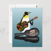Penguin Busking Postkarte (Vorne/Hinten)