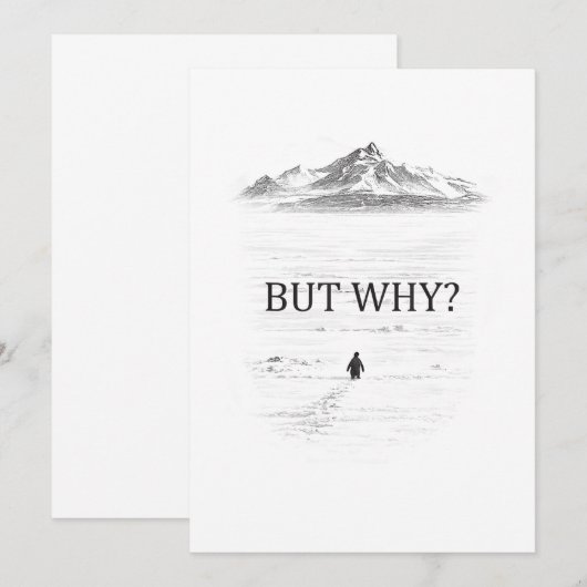 Penguin But Why Mountains Einladung (Vorne/Hinten)