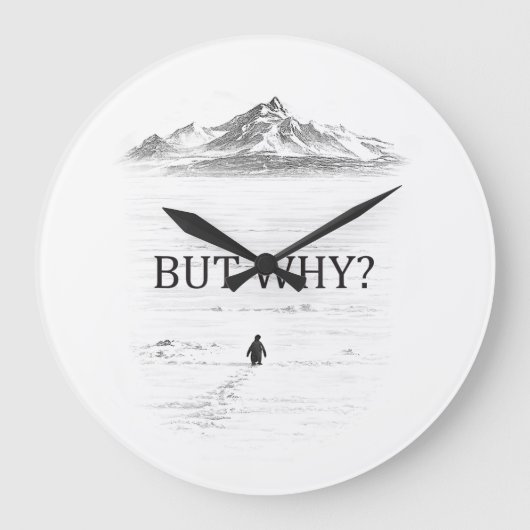 Penguin But Why Mountains Penguin Große Wanduhr (Vorderseite)