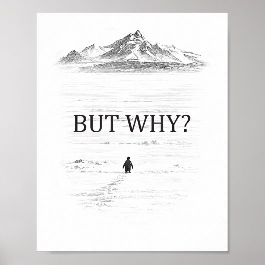 Penguin But Why Mountains  Poster (Vorne)