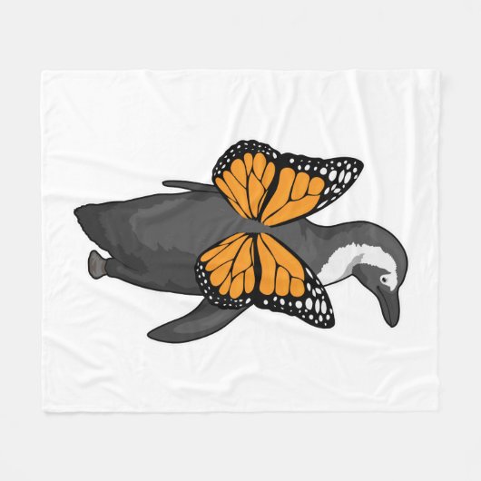 Penguin Butterfly Flügel Fleecedecke (Vorderseite (Horizontal))