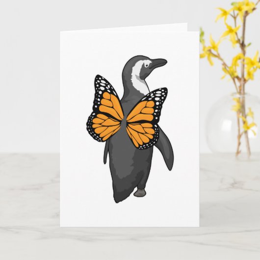 Penguin Butterfly Flügel Karte (Gelbe Blume)
