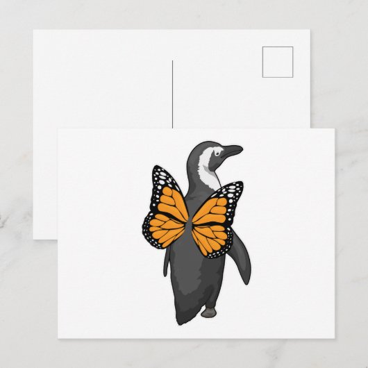 Penguin Butterfly Flügel Postkarte (Vorne/Hinten)