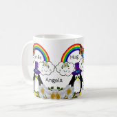 Penguin Butterfly Regenbogen Wolken Tasse (Vorderseite Links)
