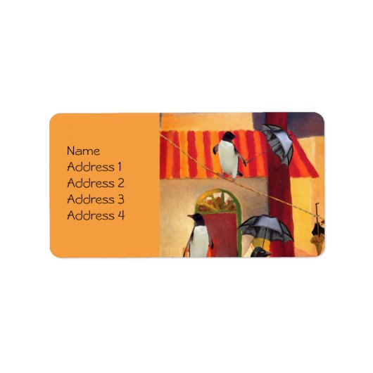 Penguin Cafe Adressaufkleber (Vorne)