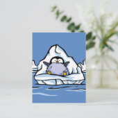 Penguin Chick Iceberg Post Card Postkarte (Stehend Vorderseite)