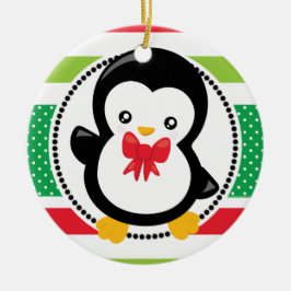 Penguin Christmas Bow Holiday Personalisiert Keramik Ornament