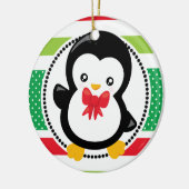 Penguin Christmas Bow Holiday Personalisiert Keramik Ornament (Links)