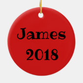 Penguin Christmas Bow Holiday Personalisiert Keramik Ornament (Hinten)