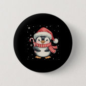 Penguin Christmas Candy Cane Weihnachtsmannmütze F Button (Vorderseite)