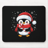 Penguin Christmas Candy Cane Winter Toddler Girl B Mousepad (Vorne)