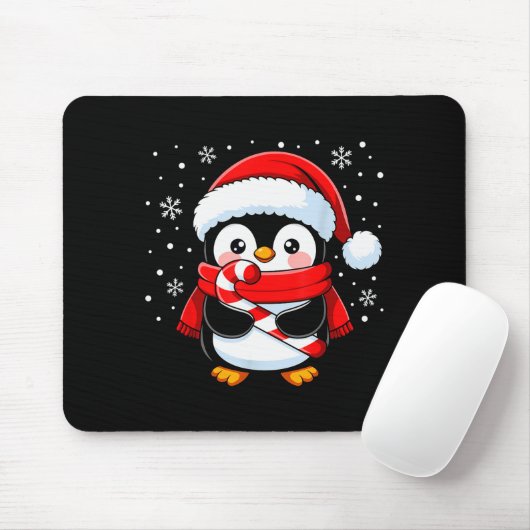 Penguin Christmas Candy Cane Winter Toddler Girl B Mousepad (Mit Mouse)