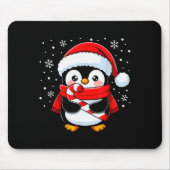 Penguin Christmas Candy Cane Winter Toddler Girl B Mousepad (Vorne)