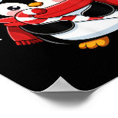 Penguin Christmas Candy Cane Winter Toddler Girl B Poster (Ecke)