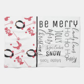 Penguin Christmas Candy Words Geschirrtuch (Horizontal)