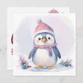 Penguin Christmas Card Feiertagskarte (Vorne/Hinten)