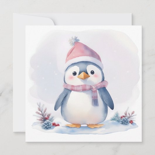 Penguin Christmas Card Feiertagskarte (Vorderseite)