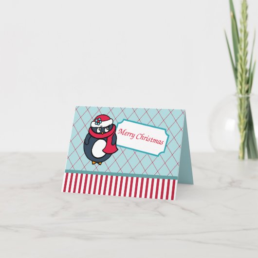 Penguin Christmas Card Feiertagskarte (Vorderseite)