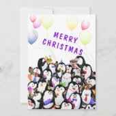 Penguin Christmas Card Happy Pinguins Party (Rückseite)